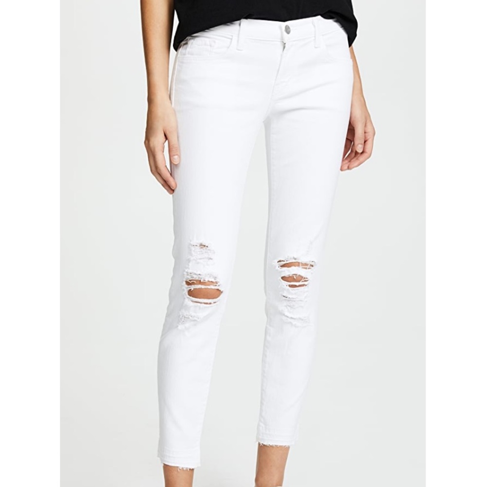 NWOT J Brand cropped white “demented” denim